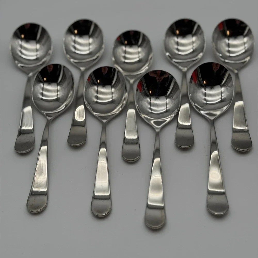 Gourmet Settings Windermere 18/10 Stainless Round Soup Spoons Set of 9 Mirror